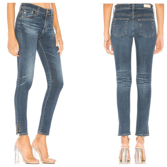 AG The Farrah High Waisted Skinny Side Slit Ankle Jeans / 10 Years Cambria Wash - Picture 2 of 10